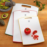 Henckels 3 piece cutting board set. Small-yellow/medium-red/large-green