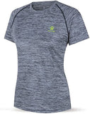 KELME Summer Women Running Short Sleeve T-shirts Quick Dry Sports Breathable 100% Polyester Leisure T-shirt Melange Grey
