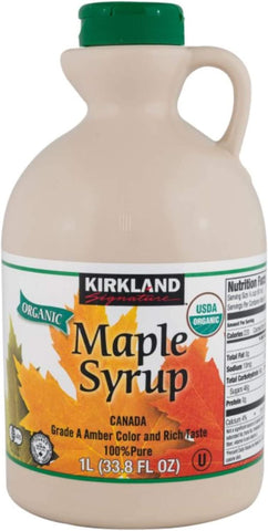 Kirkland Signature 100% Pure Organic Maple Syrup, Canada grade A amber, Rich Taste