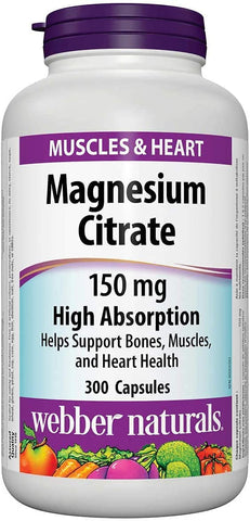 Webber Naturals Magnesium Citrate Muscles & Heart 150mg 300 Caps