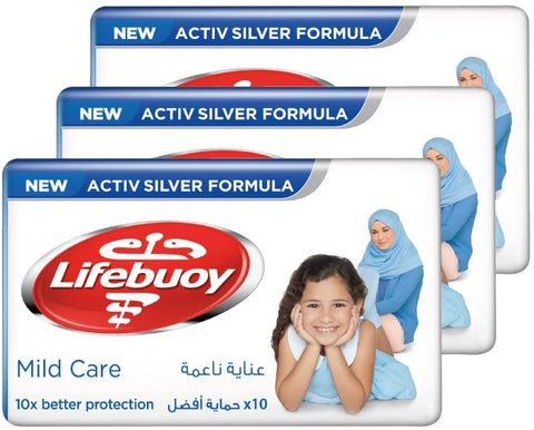 Lifebuoy Anti Bacterial Bar Mild Care, 160 gm, Pack of 3