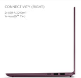 Lenovo Yoga Slim 7 14IIL05 Laptop 14 inch FHD IPS, intel i5-1035G4 1.1Ghz, 8GB RAM, 256GB SSD, Windows 10 home, Orchid - 82A1 ideapad