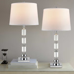 Bridgeport Designs 2-pack Crystal Table Lamp Set – Silver