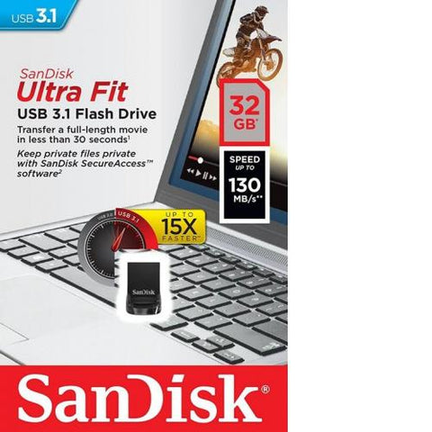 Sandisk Ultra Fit 32GB USB 3.1 Flash Drive 130MB/s SDCZ430 032G