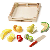 Melissa & Doug Cutting Fruit Set (Wooden Play Food, Attractive Wooden Crate, Introduces Part and Whole Concepts, 18-Piece Set)