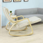 SoBuy Comfortable Relax Rocking Chair Lounge Chair Recliner with Footrest Design (White (FST16-W))