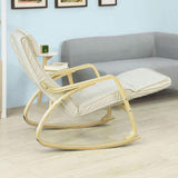 SoBuy Comfortable Relax Rocking Chair Lounge Chair Recliner with Footrest Design (White (FST16-W))