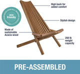 CleverMade Tamarack Wood Folding Patio Chair