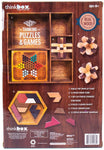 ThinkBox Wooden Educational Set: Mind Cube, Chinese Checkers, Tangram - Memory Skills, Creativity - 49-Piece Wood Set