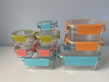 Glasslock 18-Piece Tempered Glass Food Storage Set(Multi-color)