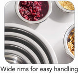 Tramontina 14-Piece Covered Stainless-Steel Mixing Bowl Set - Red