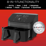 Instant Vortex Plus 7.6L Digital Dual Basket Air Fryer, 8-in-1 Smart Programs, Color: Black