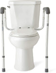 MEDLINE Mds86100rf Foldable Toilet Safety Rail, Capacity: 250 Lb, Aluminum, Fits all standard sized toilets