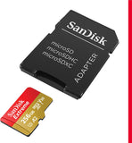 SanDisk 256GB Extreme microSDXC card + SD adapter + RescuePRO Deluxe, up to 190MB/s, with A2 App Performance, UHS I, Class 10, U3, V30, Black