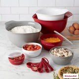 KitchenAid Bake, Mix and Measure Bowl With Lid, Spoons Set- 12 Pieces