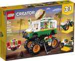 LEGO 31104 Creator 3 in1 Monster Burger Truck Building Kit - 499 Pieces