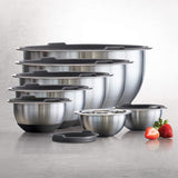 Tramontina 14-Piece Covered Stainless-Steel Mixing Bowl Set - Gray