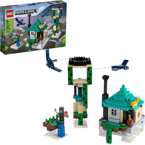 LEGO Minecraft The Sky Tower 21173 Fun Floating Islands Building Kit Toy with a Pilot, 2 Flying Phantoms and a Cat (565 Pieces)