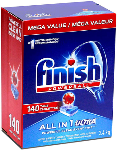 Finish Powerball Automatic Dishwasher Detergent, All in 1 Ultra Powerful Clean, 2.4 KG - 140 Tabs