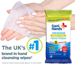 Sani Hands 10 packs Antibacterial Hand Cleansing Wipes For Sensitive Skin, 120 Wipes