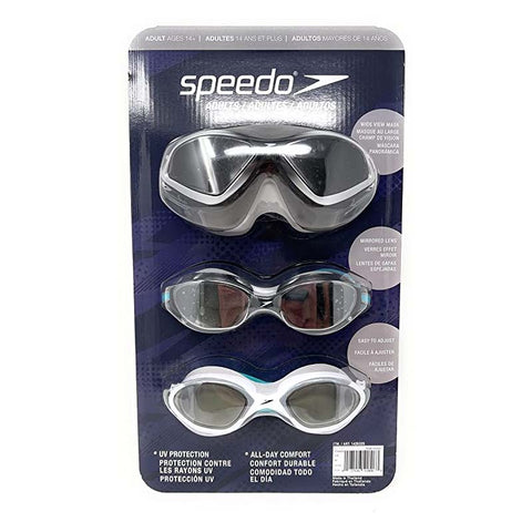 Speedo Unisex Adult Swim Goggles and Mask, 3-pack