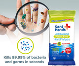 Sani Hands 10 packs Antibacterial Hand Cleansing Wipes For Sensitive Skin, 120 Wipes
