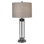 The Uttermost Co Glass and Steel Table Lamps, 2 Pack