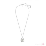 Swarovski Rhodium-Plated Pendant: Crystal Moonlight, Clear Pavé, 14 7/8" Chain