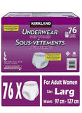 Kirkland Signature Incontinence Underwear With Dri-Fit System for Women(Pack of 76)
