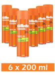 Gillette Fusion5 Ultra Sensitive Shaving Gel with Almond Oil- Pack of 6 X 200ml