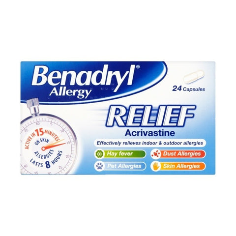 Benadryl Allergy Relief Capsules - 24 capsules