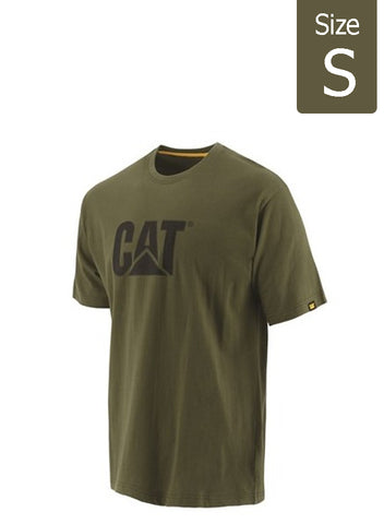 CAT Trademark Logo Men's Cotton Short Sleeve T-Shirt - Green CATERPILLAR