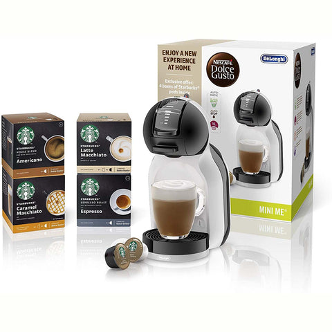 De'Longhi Nescafé Dolce Gusto Mini Me, Single Serve Capsule Coffee Machine Starter Kit, Including Starbucks coffee