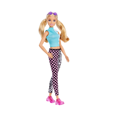 Barbie Fashionistas Doll with Blonde Hair with Malibu Dress and Leggings, Toy for Kids 3 to 8 Years Old…