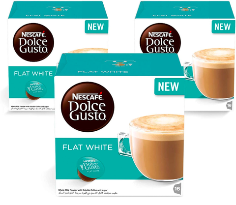 Nescafe Dolce Gusto Flat White Coffee Capsules (48 Capsules, 48 Cups)