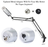 HAUEA Upgrade Adjustable Microphone Stand ,Desk Mic Scissor Arm Stand ,Table Mounting Clamp, Screw Adapter ,Snowball and Other Microphone