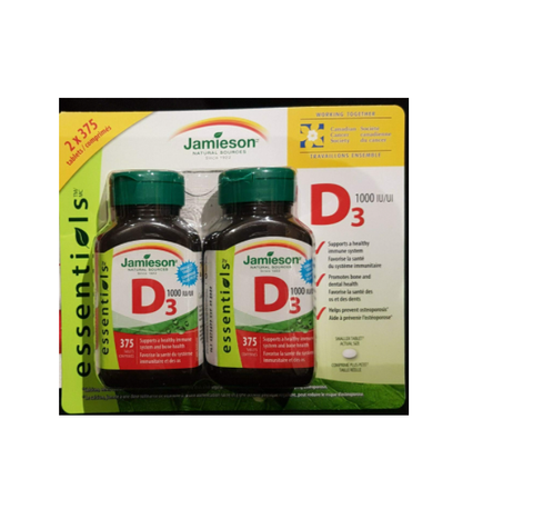 Jamieson Vitamin D3 1000Iu Tablets-(2X375), 750 Count