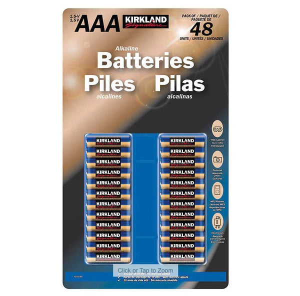 Kirkland Signature Alkaline AAA Batteries 48 Pack