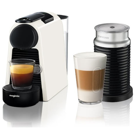 NESPRESSO by Magimix Essenza Mini Coffee Machine with Aeroccino - White with 19 BAR - shopperskartuae