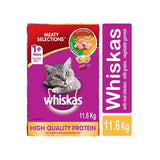 WHISKAS 11.6kg Dry Cat Food – Meaty Selections with Real Chicken