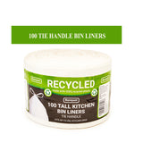 Banquet 100 Tall Kitchen Bin Liners With Tie Handle - Fits up to 50L Kitchen Bins