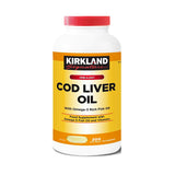 Kirkland Signature Cod Liver Oil with Omega-3, 1150mg Rich Fish Oil - 200 Softgels