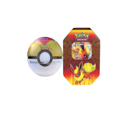 Pokemon trading card game Poke Ball & Flareon GX Tin 2-pack