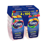 TUMS Antacid Chewable Tablets, Extra Strength, 4 X 100 Count
