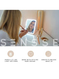 Sensse Glow Up Mirror, 27x19 cm, LED Touch Light Technology