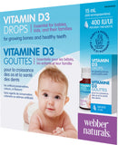 Webber Naturals Vitamin D3 Drops for Growing Bones and Healthy Teeth 400IU, 15ml