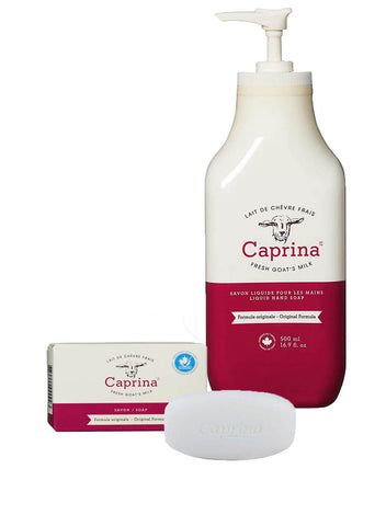 Caprine Fresh Goat's Milk Body Lotion, Original Formula 500ml +Fresh Goat's Milk Soap 110g.