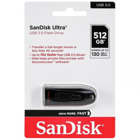 SanDisk 512GB Ultra USB 3.0 USB Flash Drive Read 100MB/s SDCZ48-512G