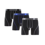adidas Mens Performance Boxer Brief Underwear Climalite 3pk Blue Black Grey Size Small - shopperskartuae