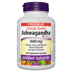 Ashwagandha stress relief Webber Naturals 120 capsules 3600mg